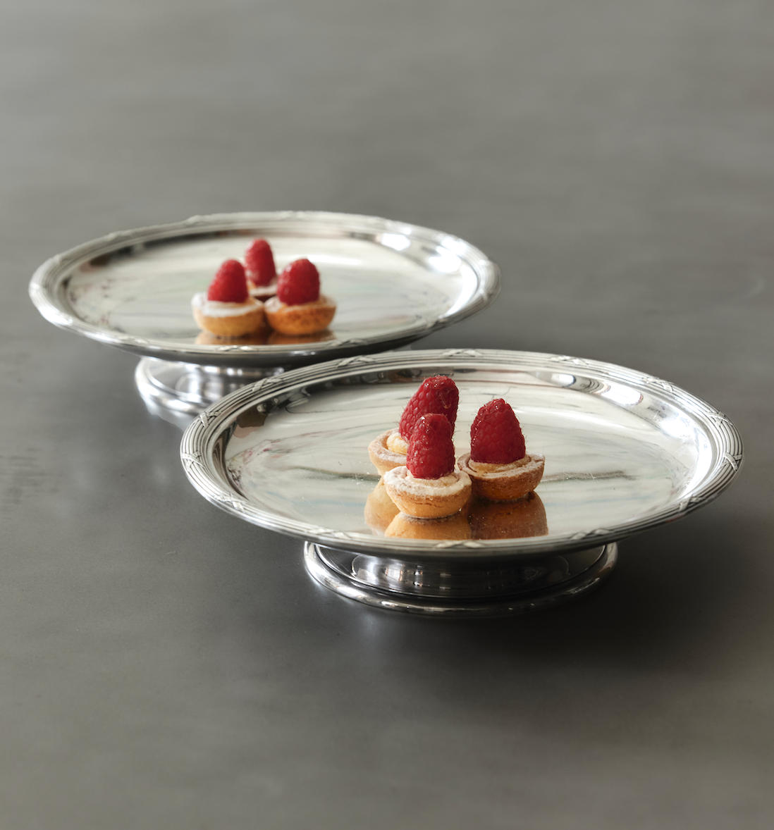 Round Footed Plates