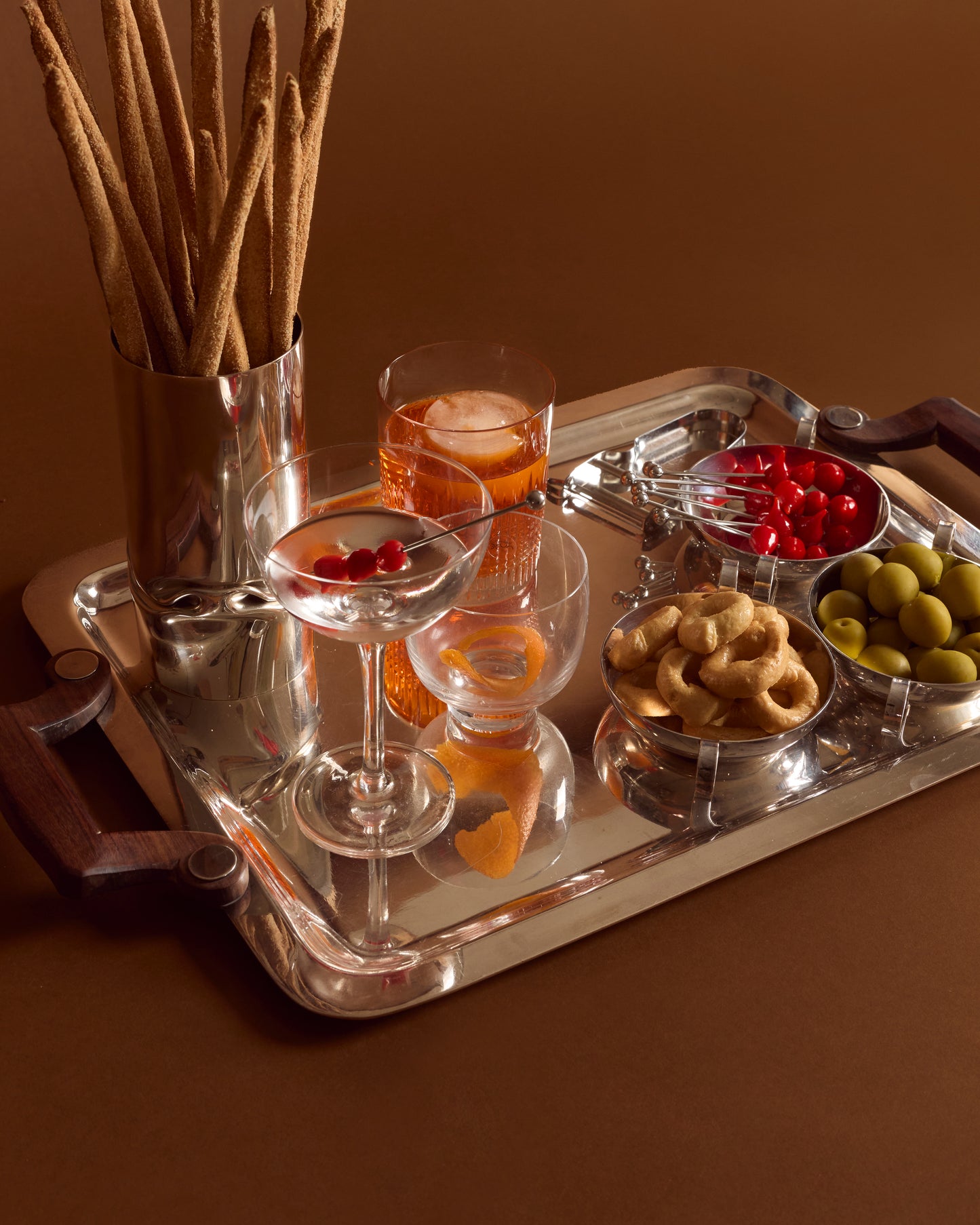 Christofle Wooden Handled Tray