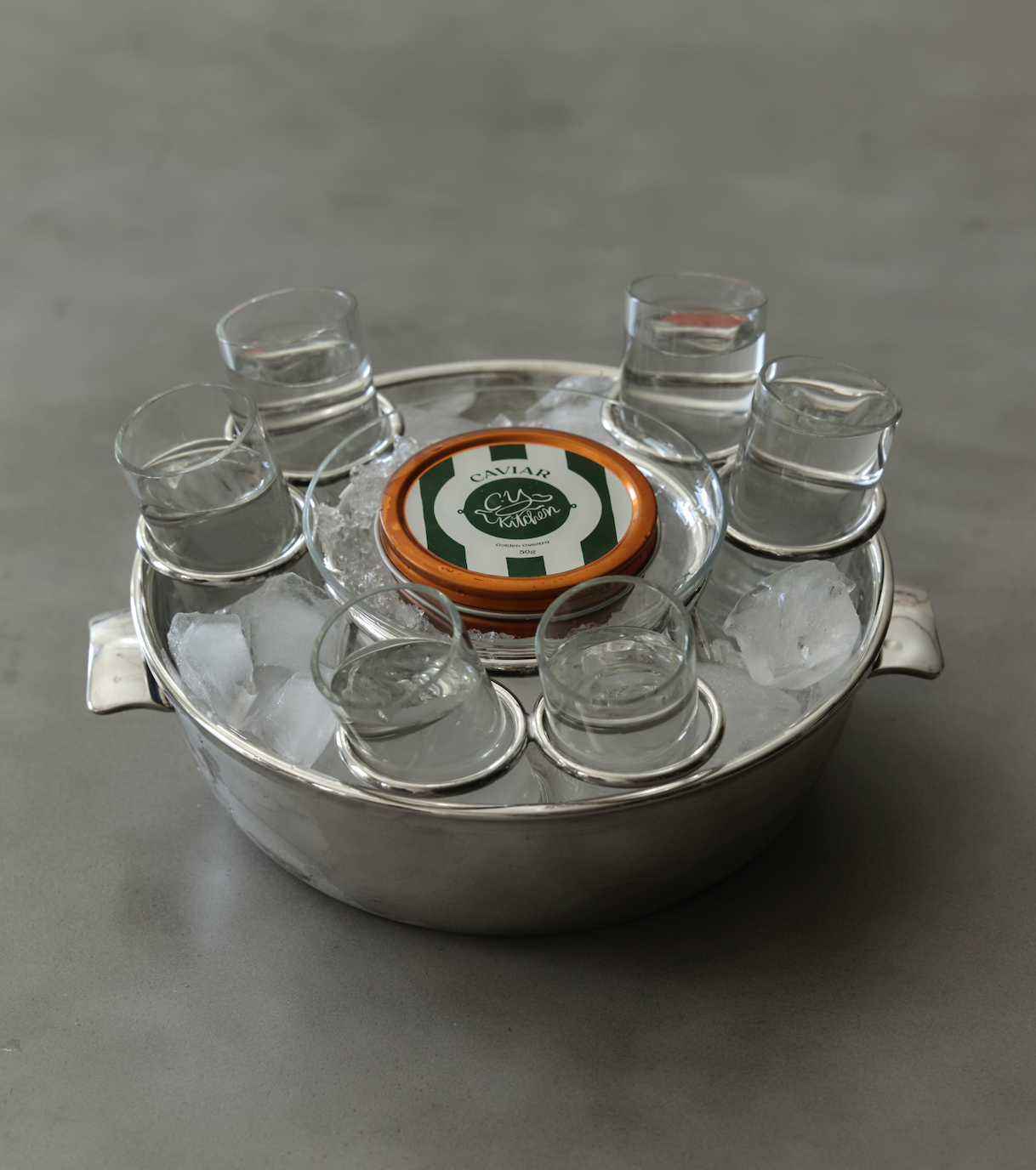 Vodka Shot & Caviar Bowl